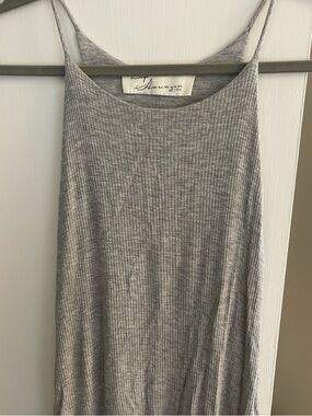 Vintage Havana Light Gray Ribbed Mini Slip Dress